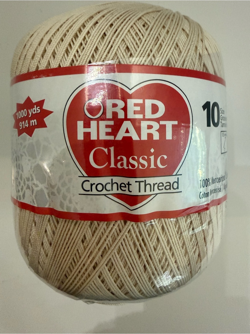 Red Heart Classic Crochet Thread in Beige
